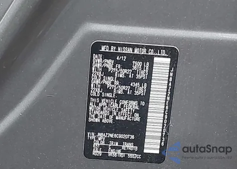 2012 Infiniti Qx56 z USA, uszkodzony, nr VIN JN8AZ2NE6C9020736